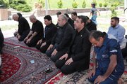 موکب سازمان بنادر و دریانوردی پذیرای زوار و وداع‌کنندگان با رهبر شهید انقلاب