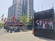 موکب سازمان بنادر و دریانوردی پذیرای زوار و وداع‌کنندگان با رهبر شهید انقلاب