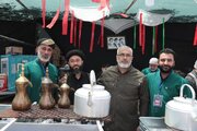 موکب سازمان بنادر و دریانوردی پذیرای زوار و وداع‌کنندگان با رهبر شهید انقلاب