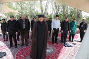 موکب سازمان بنادر و دریانوردی پذیرای زوار و وداع‌کنندگان با رهبر شهید انقلاب