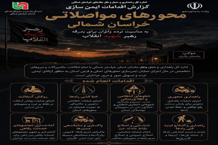 اطلاع نگاشت | آماده‌باش راهداران خراسان شمالی برای تردد ایمن زائران بدرقه رهبر شهید انقلاب