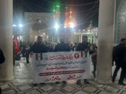 ببینید| حضور کاروان شورای هماهنگی راه و شهرسازی خوزستان در آیین بدرقه آقای شهید ایران در میان جمعیت عظیم مردم قم در مسجد مقدس جمکران
