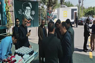 ببینید | برپایی موکب شورای هماهنگی راه و شهرسازی استان البرز به مناسبت تشییع پیکر رهبر شهید ایران