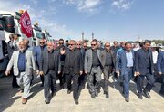 آیین بدرقه کاروان خدمت رسان به زائران امام شهید در مشهد مقدس اعزامی از خراسان جنوبی