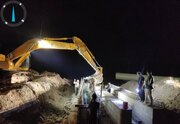 اجرای عملیات شبانه بتن ریزی قطعه 4 محور شهداد- نهبندان