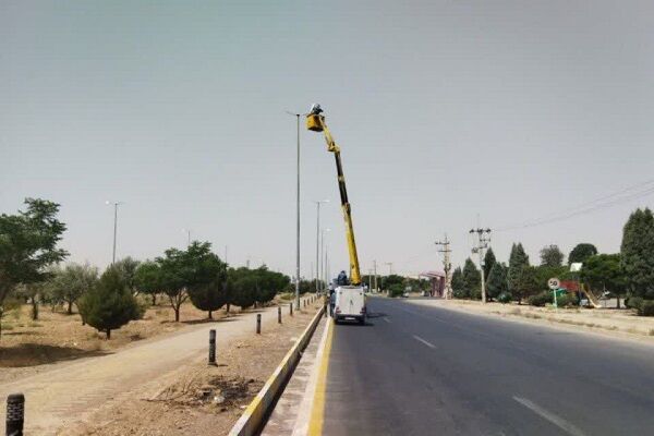 ارتقای ایمنی در محورهای شهرستان خمین در استان مرکزی با به‌روزرسانی سیستم‌های روشنایی
