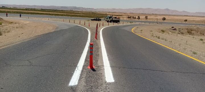 اجرای خط‌کشی و آشکارسازی ۱۰ دوربرگردان در محور چنداب به ایوانکی
