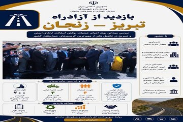 طلاع‌نگاشت| بازدید معاون وزیر و رییس سازمان راهداری و حمل‌ونقل جاده‌ای، نایب رییس مجلس و نمایندگان مردم استان آذربایجان شرقی در مجلس شورای اسلامی از پروژه بهسازی آزادراه تبریز- زنجان
