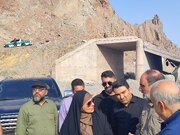 بازدید فرزانه صادق وزیر راه و شهرسازی از پل آسیب دیده در حملات و تجاوز دشمن آمریکایی به زیر ساخت های جاده‌ای محور مواصلاتی بندرعباس -رودان