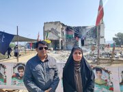 حضور فرزانه صادق وزیر راه و شهرسازی در محل شهادت شهدای دانش آموز مدرسه شجره طیبه میناب در پی حملات ارتش کودک کش آمریکایی