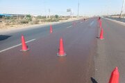ببینید|ادامه عملیات روکش آسفالت حفاظتی لاین جنوبی آزاد راه کرج قزوین محدوده هشتگرد