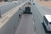 ببینید|ادامه عملیات روکش آسفالت حفاظتی لاین جنوبی آزاد راه کرج قزوین محدوده هشتگرد