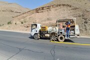 ببینید| عملیات خط کشی محور کرج کندوان حوزه راهداری گچسر