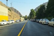 ببینید| عملیات خط کشی محور کرج کندوان حوزه راهداری گچسر