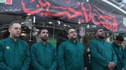 برافراشته شدن پرچم حرم امام رضا در پایانه مرزی شلمچه