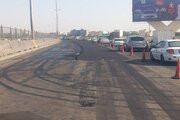 ببینید|ادامه عملیات اجرای لکه گیری و روکش آسفالت لاین جنوبی آزادراه کرج-قزوین محدوده پل مهرشهر
