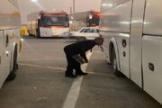 ببینید|کنترل و نظارت بر ناوگان حمل‌ونقل مسافری  توسط نیروهای راهداری و حمل و نقل جاده‌ای استان البرز در پايانه مرزی مهران