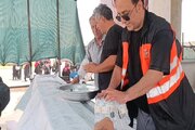ببینید|برپایی موکب فعالان حمل ونقل استان البرز در  پایانه مرزی مهران و پذیرایی از زائران اربعین حسینی