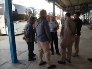 ببینید/ بازدید سردار کرمی اسد، رئیس پلیس راه راهور فراجا و مهندس اللهیاری، مدیرکل دفتر حمل‌ونقل مسافر، از سکوی اعزام زائران استان قزوین در مرز مهران
