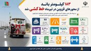 اطلاع‌نگاشت / ۱۸۳ کیلومتر باند از محورهای قزوین در تیرماه خط‌کشی شد