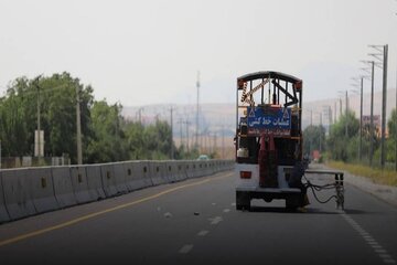 اجرای ۱۸۰ کیلومتر خط‌کشی در محورهای مواصلاتی شهرستان میاندوآب