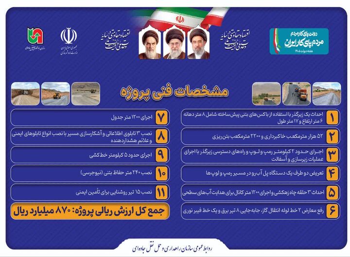 اطلاع‌نگاشت | مشخصات فنی پروژه‌ی احداث تقاطع غیرهمسطح ایجان در شهرستان خنداب
‌
