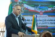 ببینید|فرآیند عملیات خارج سازی کشتی غرق شده موسوم به خانیان در بندر خرمشهر