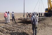 نصب ۴ دستگاه سوزن سنگین بتنی در ایستگاه راه آهن منتظر قائم