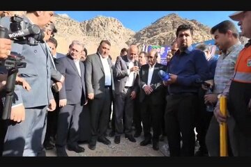 صحبت های میدری وزیر کار و رفاه اجتماعی در آیین آغاز عملیات اجرایی ایمن سازی و اصلاح نقاط حادثه خیز محور سی‌سخت - پادنا (گردنه بیژن) در شهرستان دنا