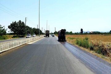 آغاز فاز نخست آسفالت تعریض باند جنوبی جاده قدیم کردکوی–گرگان
