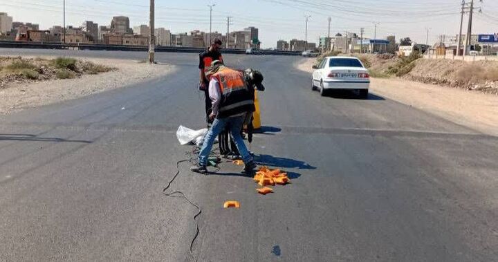 ایمن سازی محور پرتردد تیغاب شهرستان پیشوا استان
