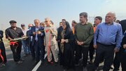 ببینید | افتتاح پل شور در محور بندرعباس–حاجی‌آباد با حضور وزیر راه و شهرسازی