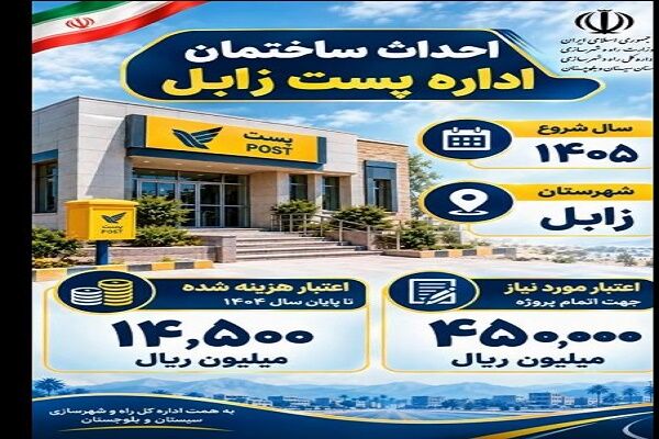 موشن گرافی| گامی برای توسعه خدمات؛ ساخت اداره پست شهرستان زابل به همت راه و شهرسازی سیستان و بلوچستان