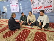 ببینید| برپایی میز خدمت اداره کل راه وشهرسازی در مصلی نماز جمعه شهرستان دشت آزادگان