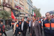 ببینید|حضور پرشور مدیرکل، معاونان و کارکنان اداره کل راهداری و حمل و نقل جاده‌ای استان البرز در رزمایش ۱۱۰ هزار نفری جان‌فدایان البرز