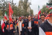 ببینید|حضور پرشور مدیرکل، معاونان و کارکنان اداره کل راهداری و حمل و نقل جاده‌ای استان البرز در رزمایش ۱۱۰ هزار نفری جان‌فدایان البرز