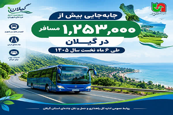 اطلاع نگاشت| جابجایی بیش از یک میلیون و ۲۵۳ هزار مسافر در استان گیلان
