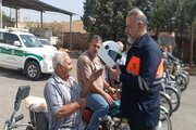 ببینید|همایش ارتقای ایمنی راکبین موتورسوار و اهدای کلاه ایمنی به موتورسواران به همت اداره ایمنی و ترافیک اداره کل راهداری و حمل و نقل جاده‌ای استان البرز در روستای  شلمزار ساوجبلاغ