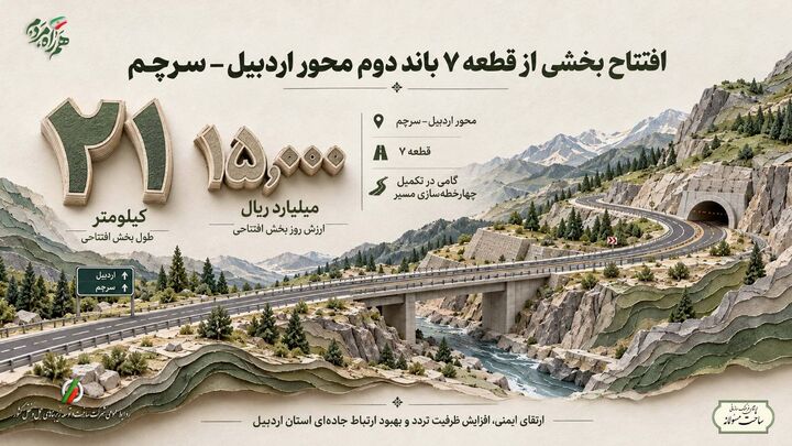 ببینید| اطلاع‌نگاشت بهره‌برداری ۲۱ کیلومتر از محور اردبیل- سرچم