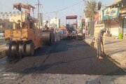 آسفالت کوچه شهر بندر دیر در بوشهر