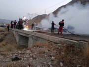 ببینید|بازگشایی محور حاجی‌آباد–سیرجان پس از واژگونی دو دستگاه تریلی